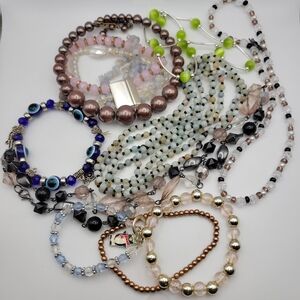 Elegant Multi-Color Beaded Bracelet Lot